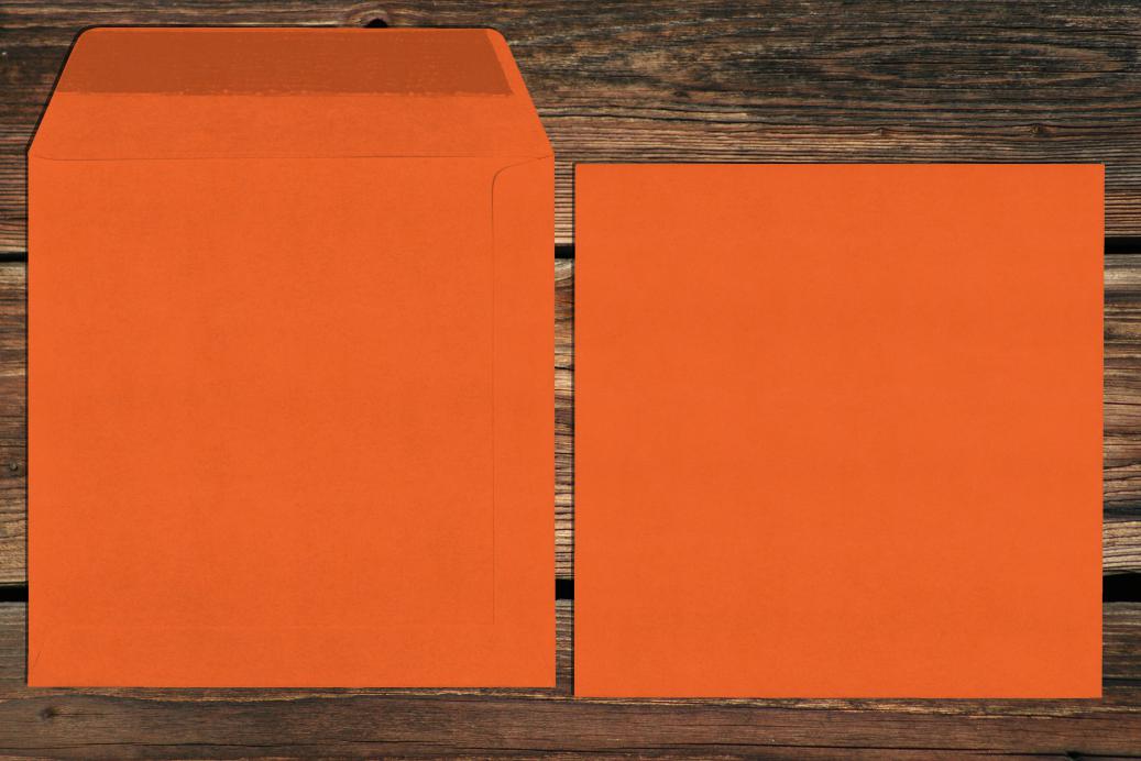 Versandtaschen 170x170 mm Nassklebend Dunkelorange 120 g/qm